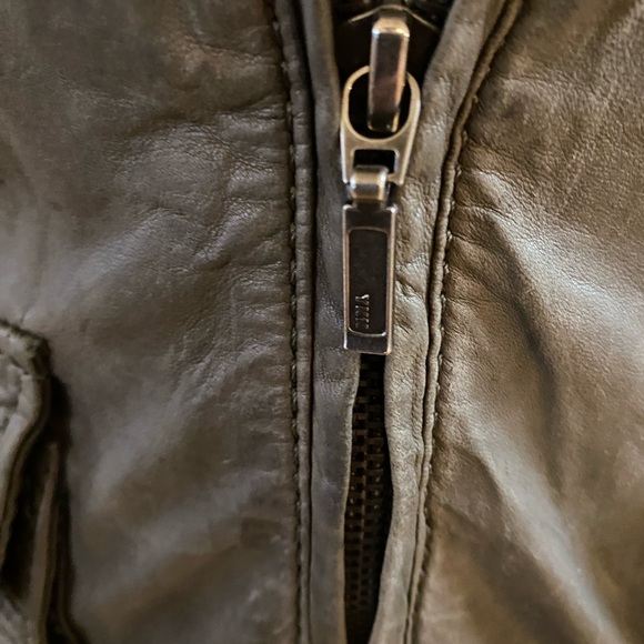 Maje Women's Genuine Lamb Leather Gray Moto Jacket, Size Medium - Picture 9 of 12